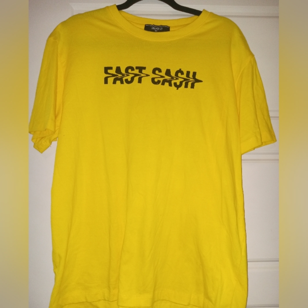 SHEIN Bright Yellow Fast Cash Tee